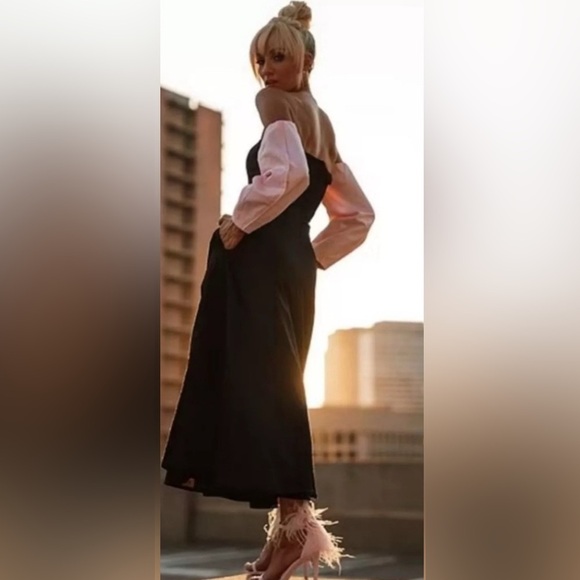 NWT Gianni Bini x Nastia Liukin Audrey Cotton Sateen Off-The-Shoulder Midi Dress - Picture 1 of 10